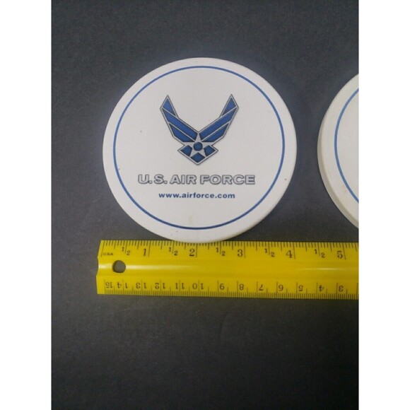 Coasters U.S. Air Force Logo Hot Cold Drinks Blue White Set of Two Foam Back - Picture 9 of 16